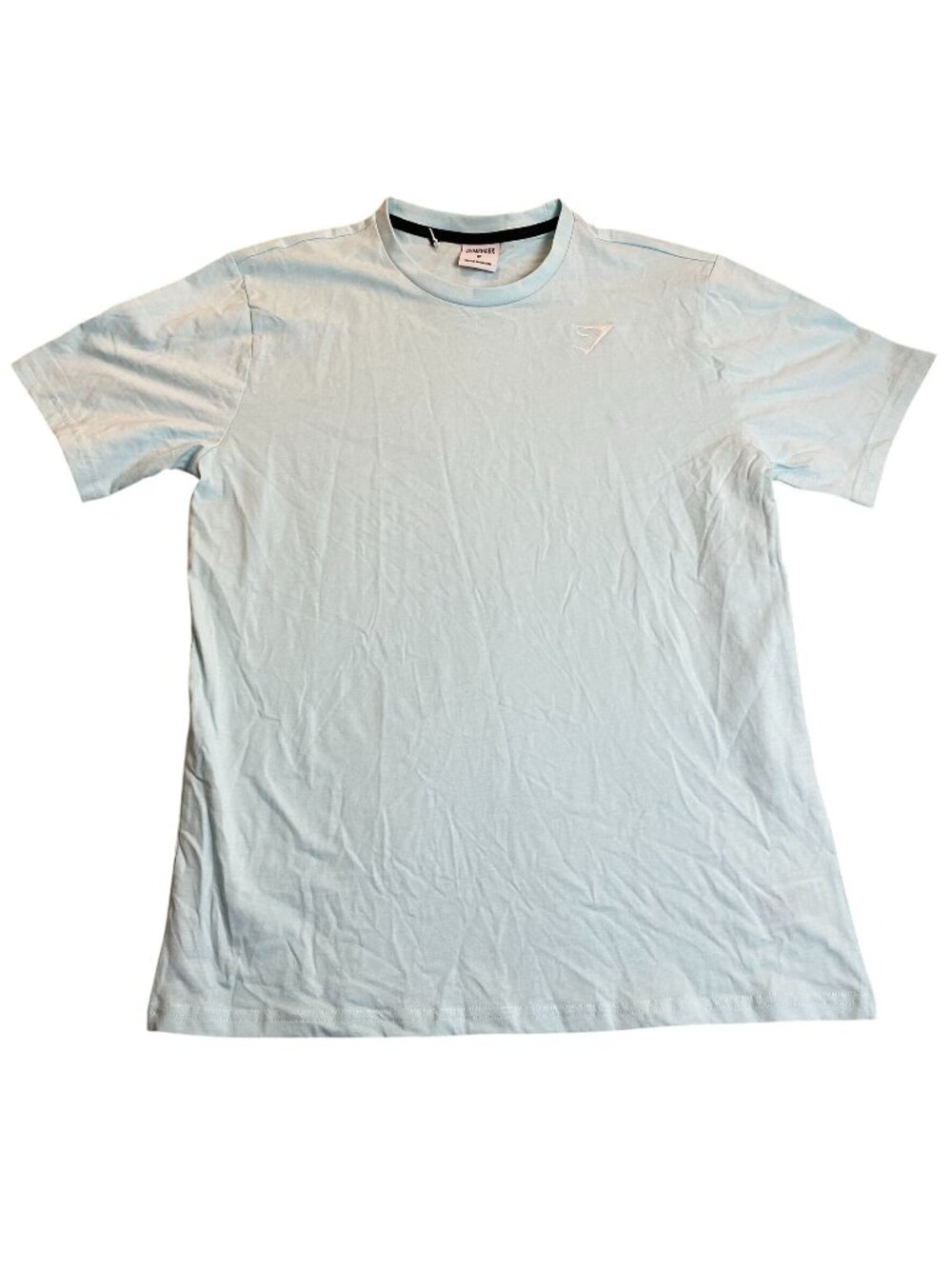 Gymshark Men's T-Shirt Medium Short Sleeve Light Blue Crewneck Casual Athletic